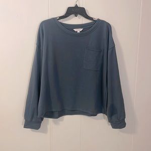 Blue/grey Lauren Conrad crewneck with pocket